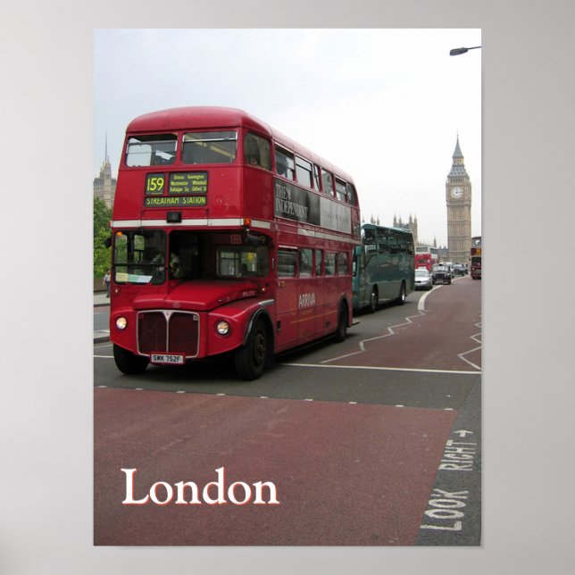 London Double-decker Bus Personalised Poster (Front)