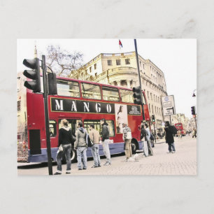 London Double Decker Bus Postcard