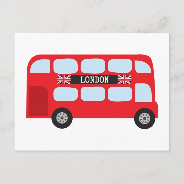 London double-decker bus postcard (Front)