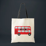 London double-decker bus tote bag<br><div class="desc">London double-decker bus from my own vector artwork.  Cute red double-decker bus with "LONDON" written on it's side.</div>