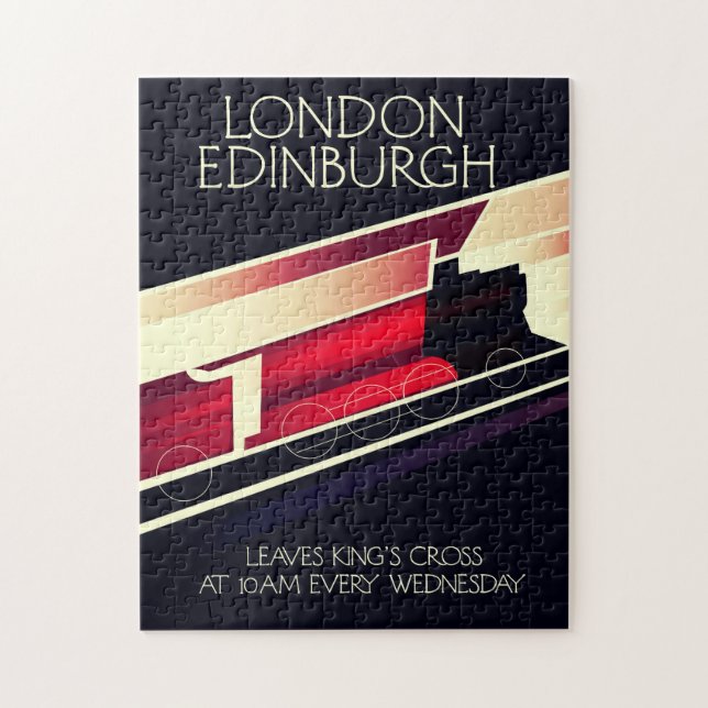London Edinburgh Locomotive vintage style poster Jigsaw Puzzle (Vertical)