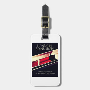 London Edinburgh Locomotive vintage style poster Luggage Tag
