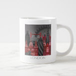London Elevations by Night - Red Large Coffee Mug<br><div class="desc">London Elevations by Night Red by Fab Funky. Features famous landmarks of London at nighttime in a red and grey colour scheme.</div>