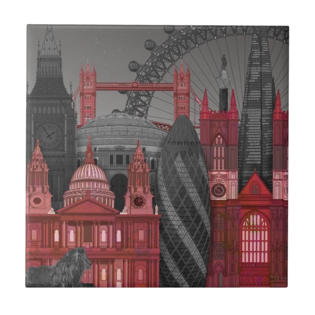 London Elevations by Night - Red Tile (Front)