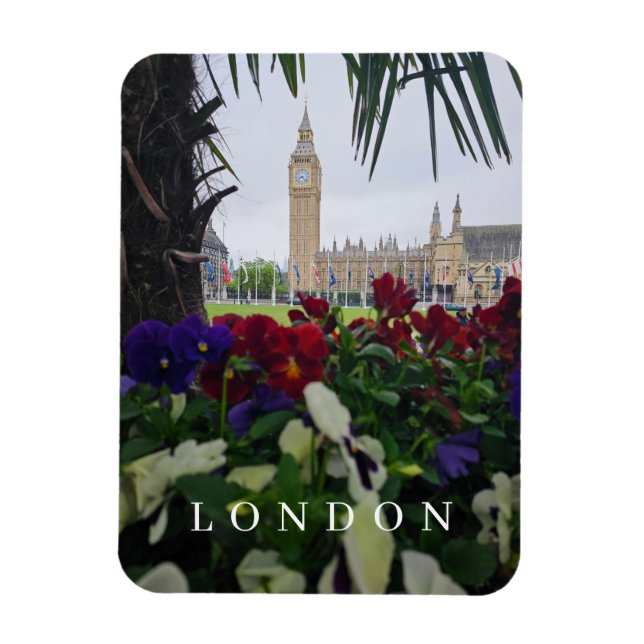 London Elizabeth Tower view fridge magnet (Vertical)