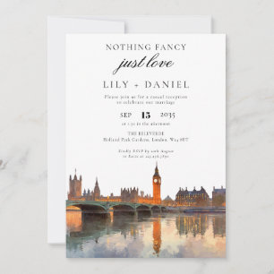 London Elopement Wedding Reception Invitation