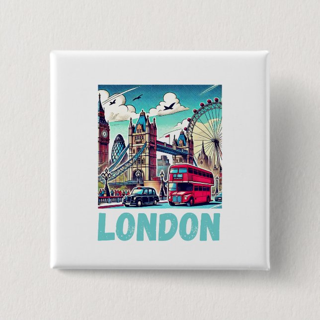London embroider 15 cm square badge (Front)