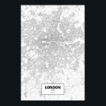 London, England (black on white) Poster<br><div class="desc">Intricate posters of cities outlined only by their roads in beautiful detail. Routelines artwork copyright ©2012 Nicholas Rougeux. Map data outside the US is © OpenStreetMap (http://www.openstreetmap.org) contributors,  CC BY-SA (http://creativecommons.org/licenses/by-sa/2.0/).</div>
