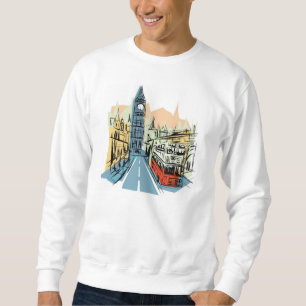 London England city scape guys sweatshirt