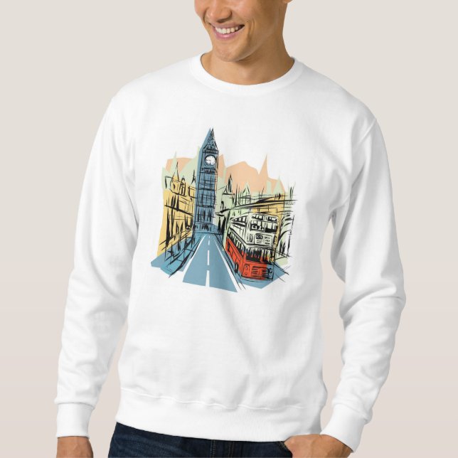 London England city scape guys sweatshirt (Front)
