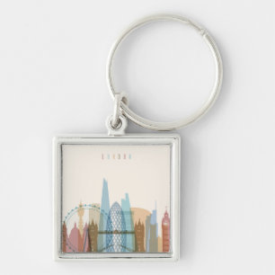 London, England   City Skyline Key Ring