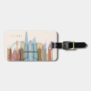 London, England City Skyline Luggage Tag