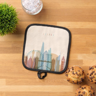 London, England City Skyline Pot Holder