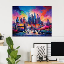 London England Colourful Abstract Art 
