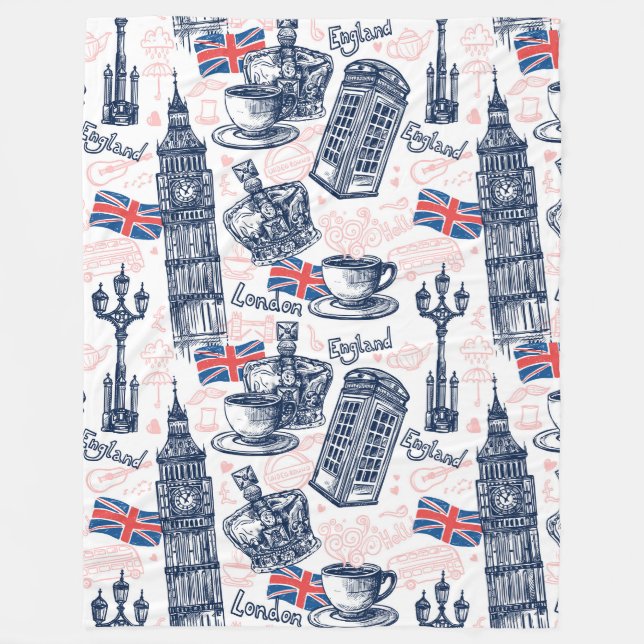 London, England Fleece Blanket (Front)