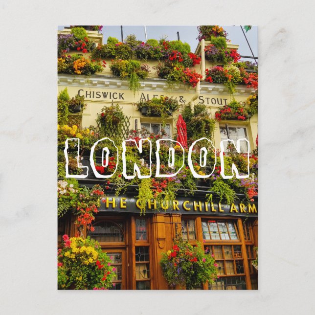 London England Great Britain Churchill Arms Postcard (Front)