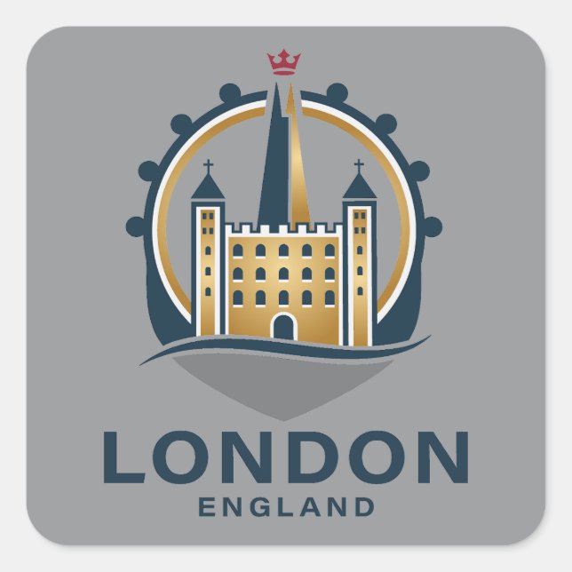 London England Great Britain Square Sticker (Front)