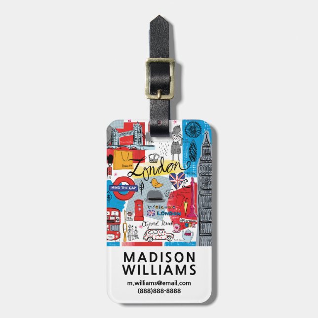 London, England Luggage Tag (Front Vertical)