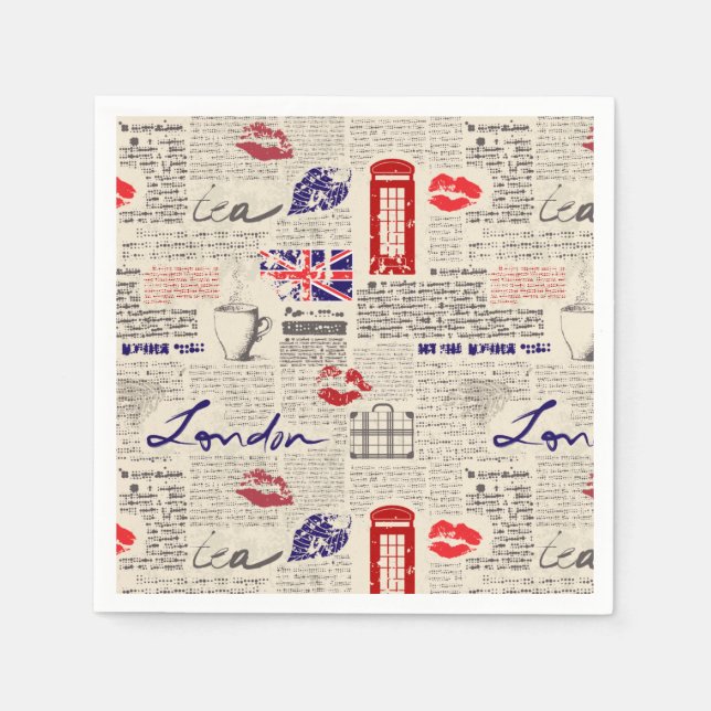 London, England Napkin (Front)