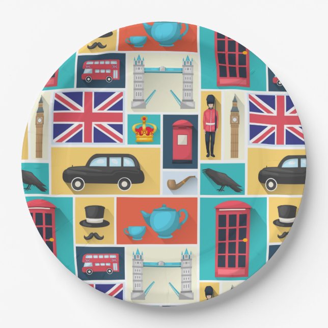 London, England Paper Plate (Front)