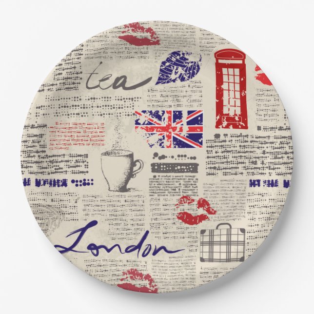 London, England Paper Plate (Front)