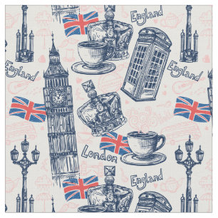 London England Pattern Fabric