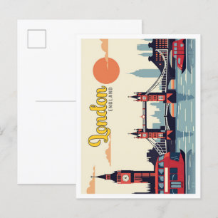 London England Pop Art Travel Illustration Postcard