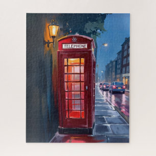 London England Red Telephone Booth Travel Art Jigsaw Puzzle