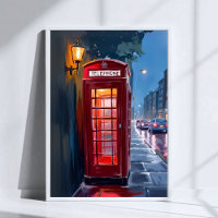 London England Red Telephone Booth Travel Art