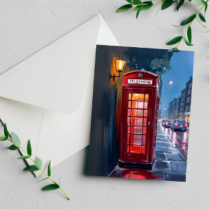 London England Red Telephone Booth Travel Postcard