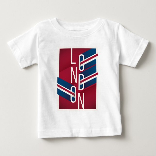 London, England | Retro Illustrated Typography Baby T-Shirt (Front)
