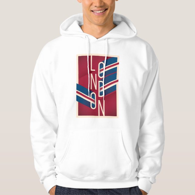 London, England | Retro Illustrated Typography Hoodie (Front)