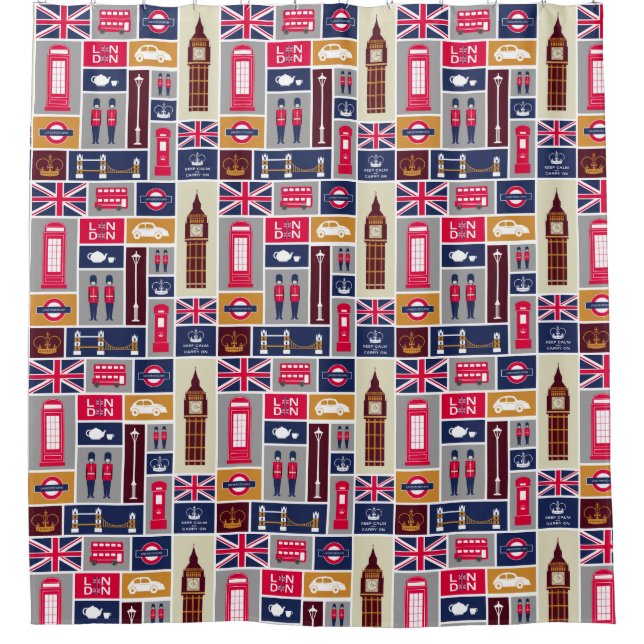 London, England Shower Curtain (Front)