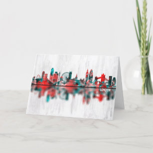 London England Skyline Holiday Card