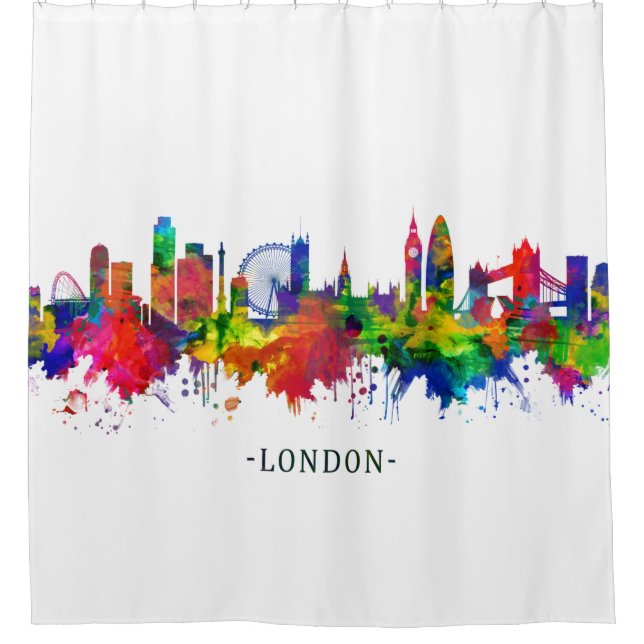 London England Skyline Shower Curtain (Front)