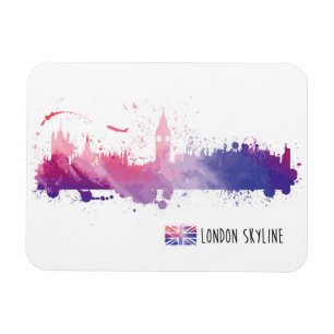London England Skyline Splash Magnet