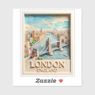 London England Skyline Vintage Textured Travel Art