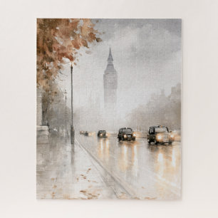 London, England Street Clock Tower Jigsaw Puzzle