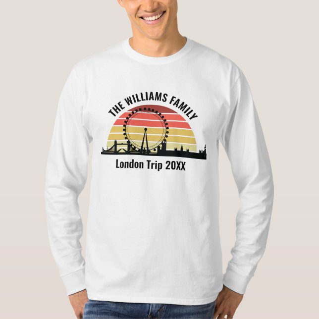 London England Sunset Customized Long Sleeve T-Shirt (Front)