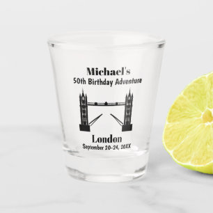 London England Tower Bridge Birthday Trip Favour Shot Glass