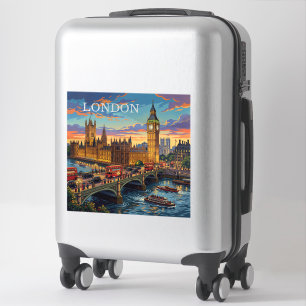 London England Travel Art Vintage