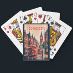 London England Travel Art Vintage Playing Cards<br><div class="desc">London retro vector travel design. From Buckingham Palace and the Tower of London to exploring the Thames River and West End shows,  London offers a dynamic mix of tradition and modern culture.</div>