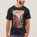 London England Travel Art Vintage T-Shirt<br><div class="desc">London retro vector travel design. From Buckingham Palace and the Tower of London to exploring the Thames River and West End shows,  London offers a dynamic mix of tradition and modern culture.</div>