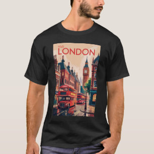 London England Travel Art Vintage T-Shirt