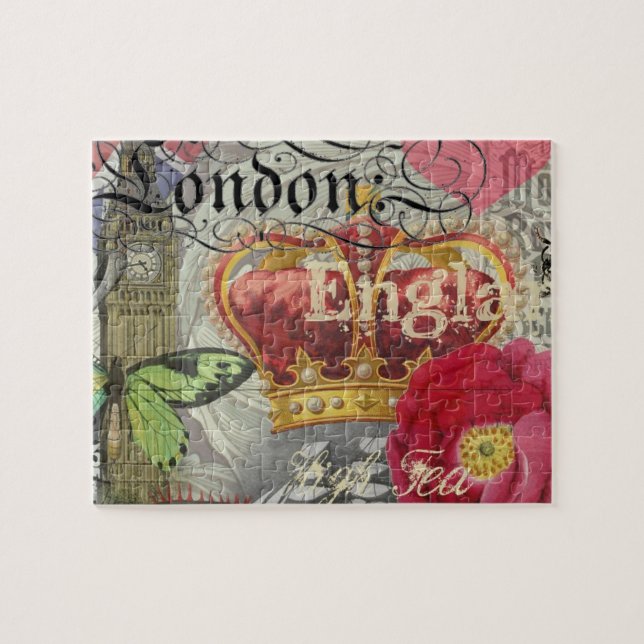 London England Travel Vintage Europe Art Jigsaw Puzzle (Horizontal)