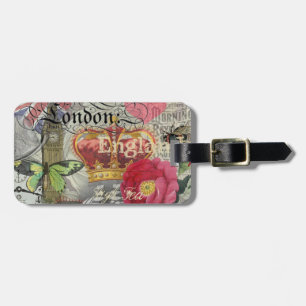 London England Travel Vintage Europe Art Luggage Tag