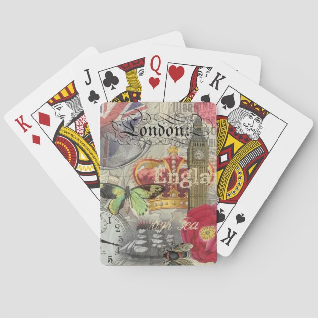 London England Travel Vintage Europe Art Playing Cards (Back)