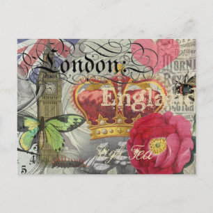 London England Travel Vintage Europe Art Postcard