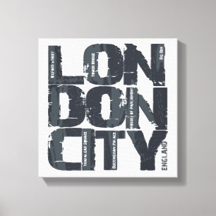 London, England Typography Canvas Print