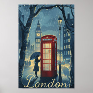 London England UK Vintage Famous Travel Place Poster
